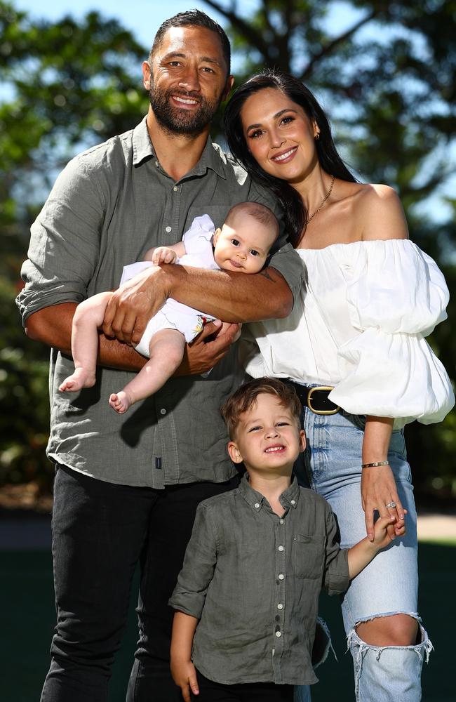 The Marshall family — Benji and Zoe, plus son Fox and daughter Ever — are on the move. Picture: Getty Images