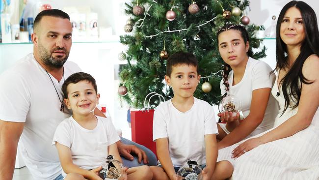 Leila and Danny Abdallah pictured with their kids Liana 11, Alex 6 and Michael 4. Picture: Rohan Kelly