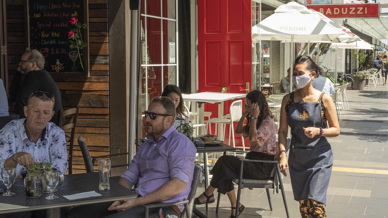 Diners in Auckland on February 18. Picture: Greg Bowker/Getty Images