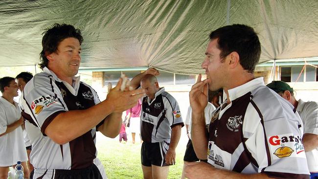 Ex-NRL stars Mark Carroll and Brad Fittler played for the Axemen at the Orara Sevens in 2006.