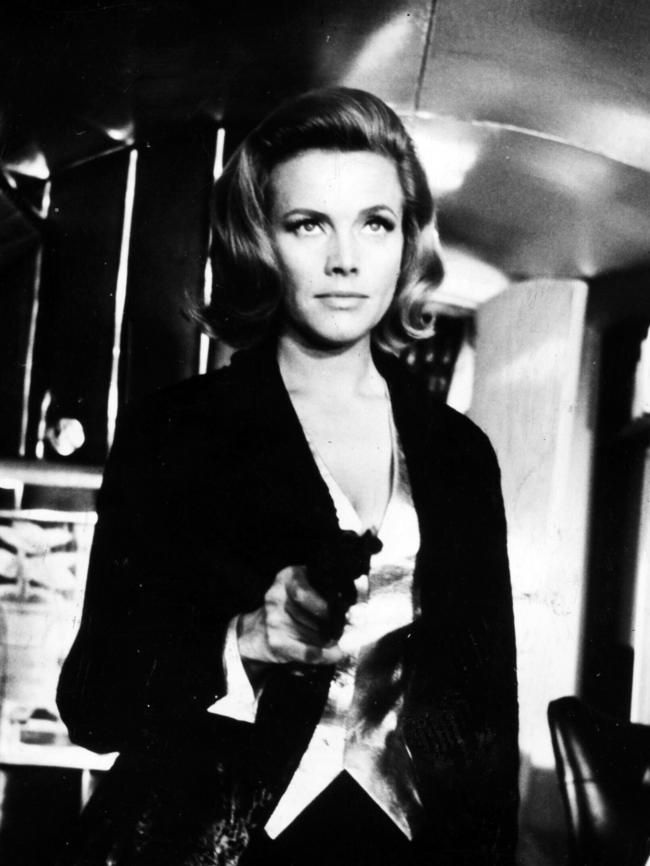 Iconic Bond girl ... Honor Blackman as Pussy Galore in the James Bond film, Goldfinger.