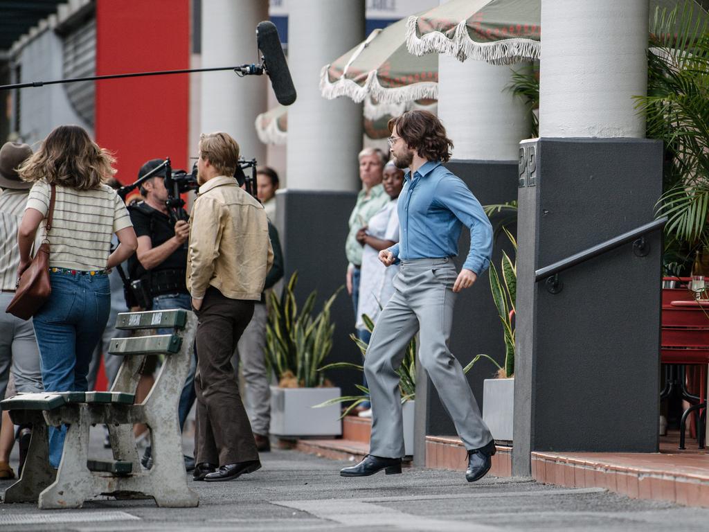 Daniel Radcliffe on set during the filming of “Escape from Pretoria” in Pirie St, Adelaide. Picture: Morgan Sette/The Advertiser