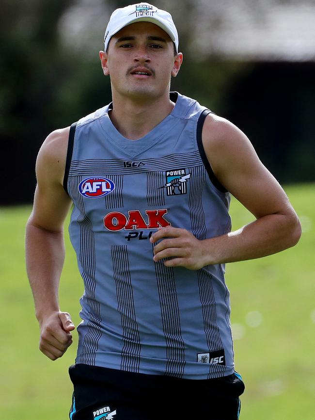 28/22/16 - Port Adelaide draftees start training with new teammates at Grange Oval - Sam Powell-Pepper and Willem Drew Picture Simon Cross