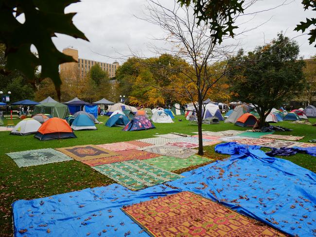 A pro-Palestine encampment at Melbourne University. Picture: Blair Jackson