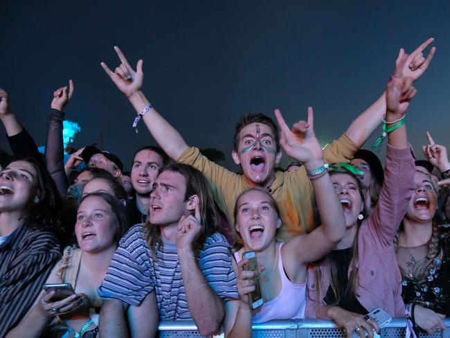 Fans listening to the Dune Rats at The Drop music festival. Picture: Mark Wilson