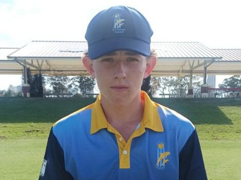 Gold Coast Dolphins' Archie Atkinson was named as a player to watch for the under 14 Queensland Junior Cricket Carnival held at TSS. Picture: Leigh Callander