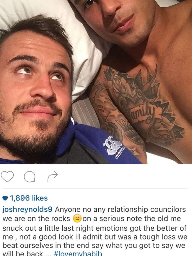 Josh Reynolds apologised on Instagram for his brain snap.