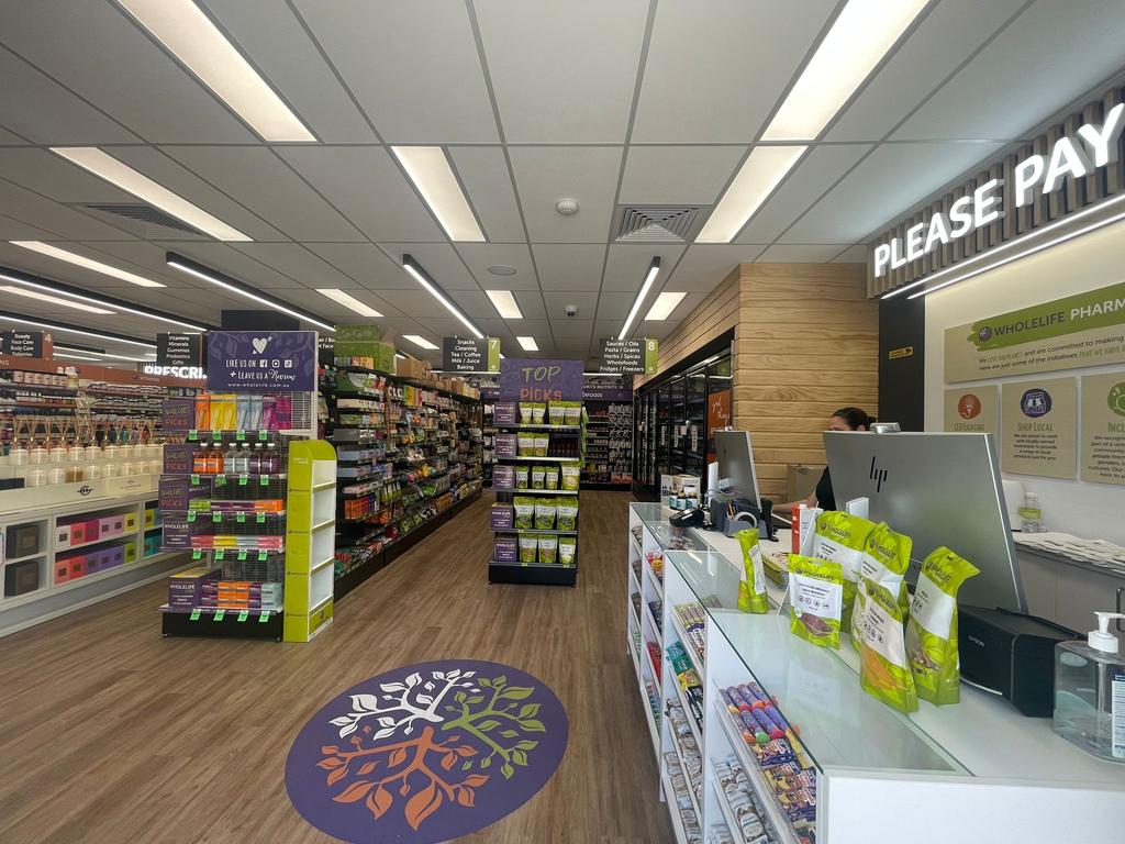 Inside the new WholeLife Pharmacy and Healthfoods at the Belgian Gardens Health Hub. Picture: Supplied.