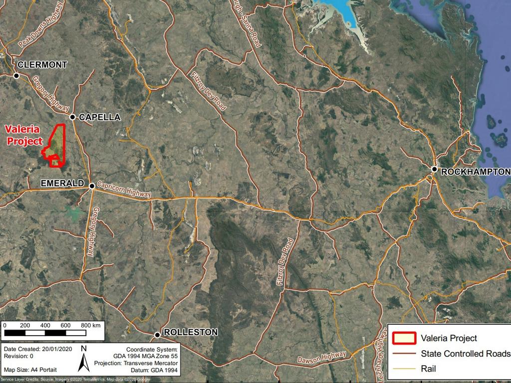 The Valeria Project would see an open cut coal mine producing metallurgical and thermal coal situated approximately 27 km north-west of Emerald.