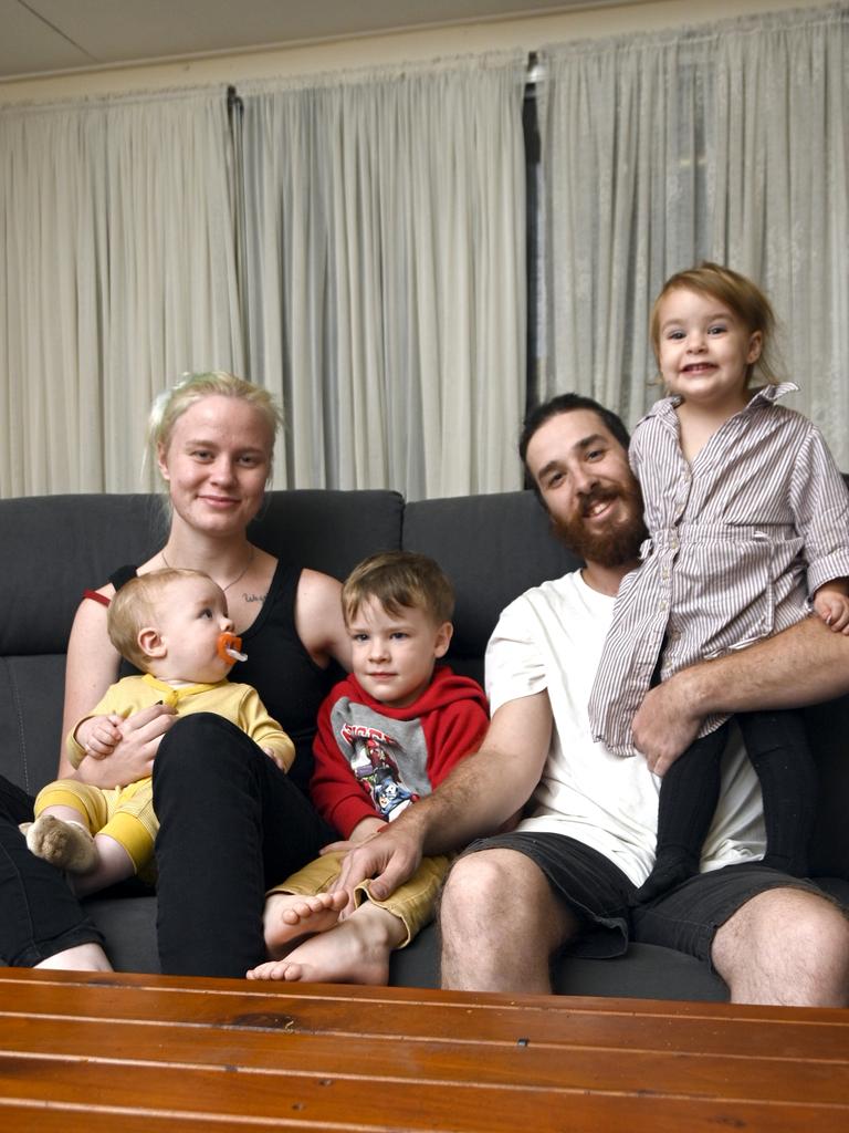 Tiana Lynch and partner Andrew Claxton and their three children, baby Gabriel, Elijah and Zoella Claxton have been struggling to find a rental property.