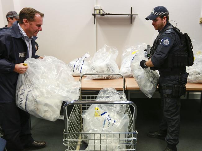 Drug contamination at the Sydney headquarters of the AFP was spread over numerous floors. The cleaning of the building still hasn’t been completed. Picture: Justin Lloyd