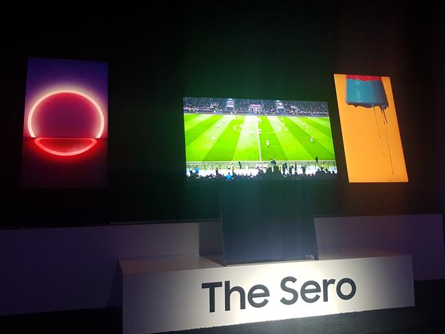 Samsung's rotating, vertical TV The Sero - unveiled at CES, Las Vegas. Photo: Tanya French