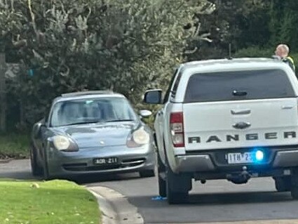 The pair were first spotted in Cowes, driving an allegedly stolen Porsche and then tracked to Cape Woolamai where they dumped the vehicle.