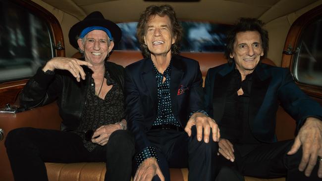 Rolling Stones members Keith Richards, Mick Jagger and Ronnie Wood. Picture: Mark Seliger