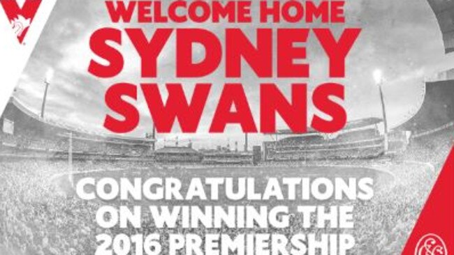 Oops. SCG posts pre-emptive winning message to Swans.