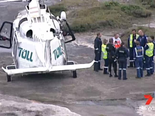 Helicopters were used in the search for the man. Picture: Seven News