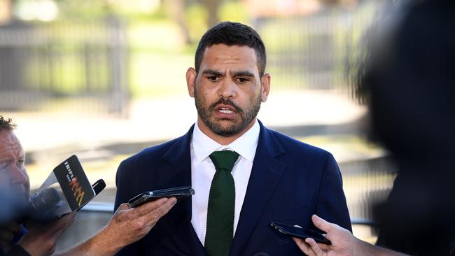 South Sydney Rabbitohs player Greg Inglis speaks to the media in Sydney. Picture: Joel Carrett