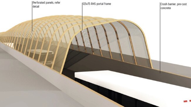 The entrance to the O-Bahn tunnel on Hackney Rd, Hackney. Source: DPTI.