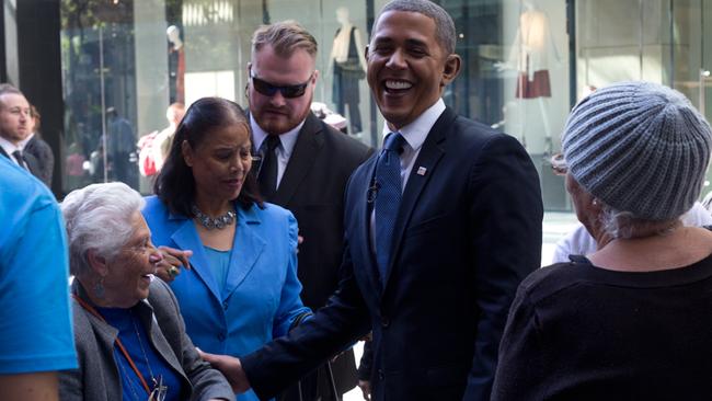 Barack Obama, or Reggie Brown, meets his fans in Sydney. Picture: Corey van Hese