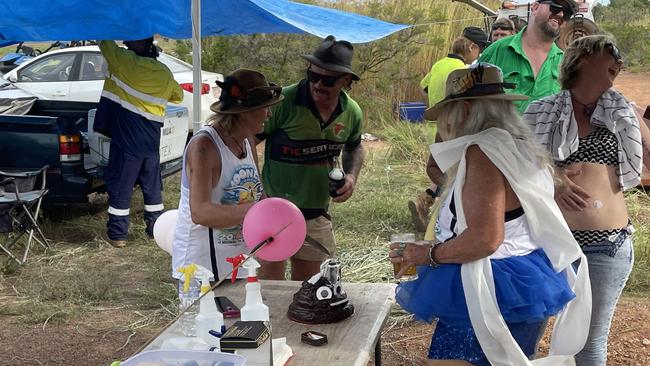 A cake shaped like a poop was on offer at the end of the celebrations. Picture: Thomas McLean