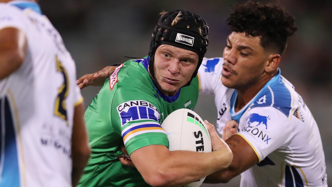 Brad Schneider was cool under pressure for the Raiders in the second half. Picture: Matt King/Getty Images