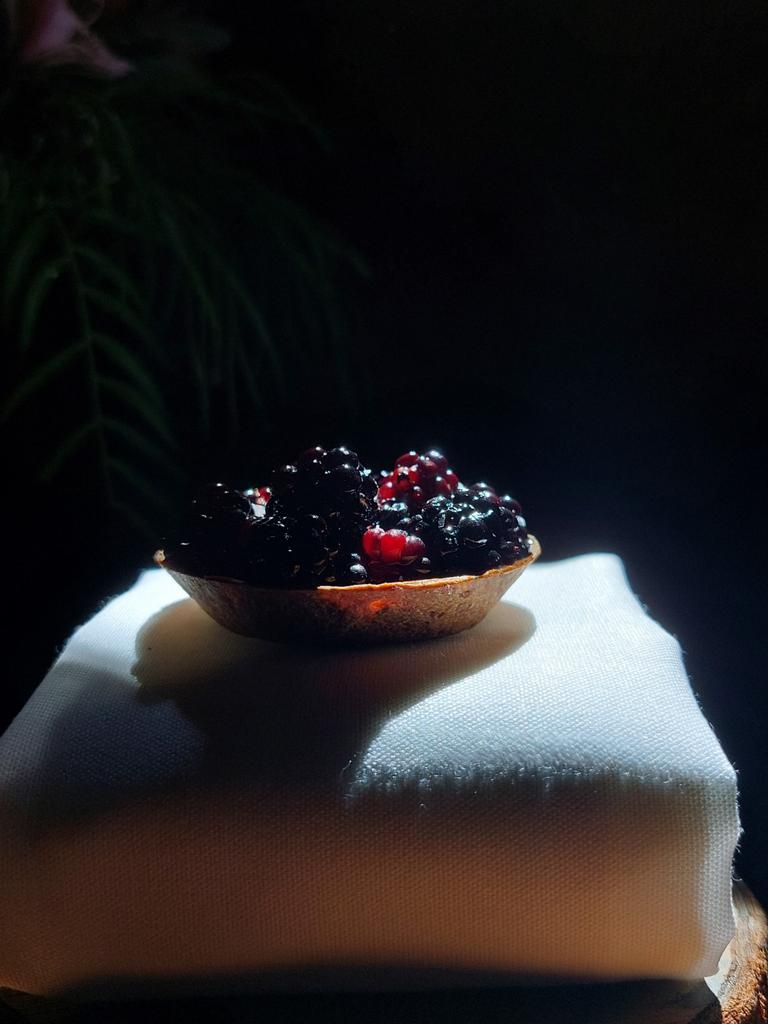 Blackberry and parfait tart at Hentley Farm restaurant, Barossa Valley.