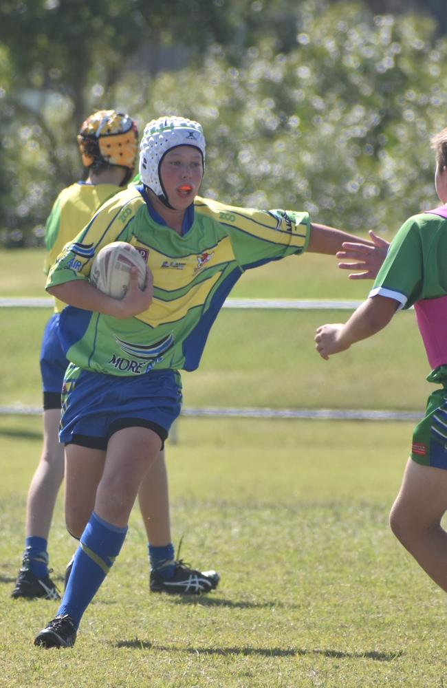 Levi Morris for the Proserpine Green against the Wanderers Gold in the RLMD U12 Mixed division at RLMD Fields, August 7, 2021. Picture: Matthew Forrest