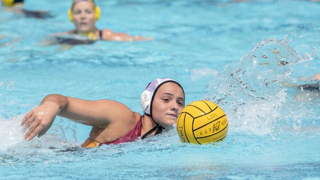 Tenealle Fasala from Queensland in the Australian Water Polo League. Picture: Renae Droop