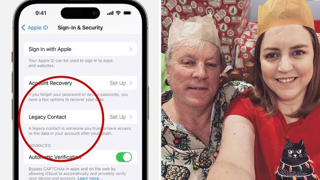 A Queensland woman became aware of how hard it was to access an iPhone after her dad’s death, sharing the feature people must know. Pictures: Apple; Carrie Payne