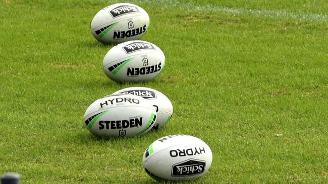 Rugby League balls at Belmore Sportsground. Picture. Phil Hillyard