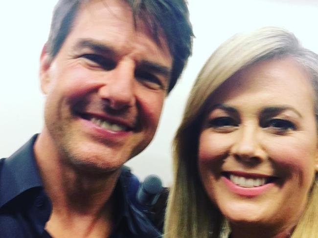 Sam Armytage snaps a selfie with Tom Cruise after meeting him on the show. Picture: @sam_armytage