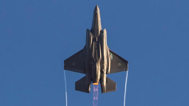 An Israeli Air Force F-35 Lightning II fighter jet over the Negev desert. Picture: AFP