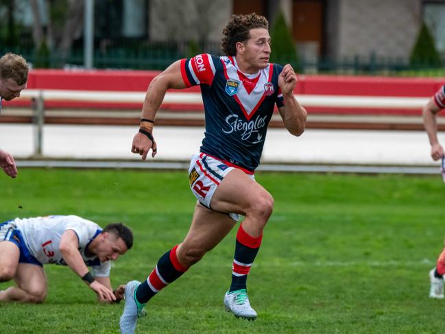 Former Wallabies Star and Paris Olympian Mark Nawaqanitawase playing his first game for the roosters against bulldogs in the NSW Cup Picture Thomas Lisson