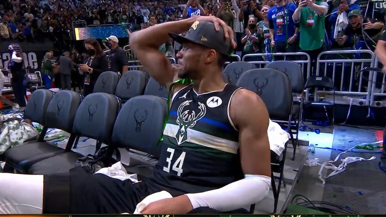 Giannis breaks down after leading the Bucks to the title