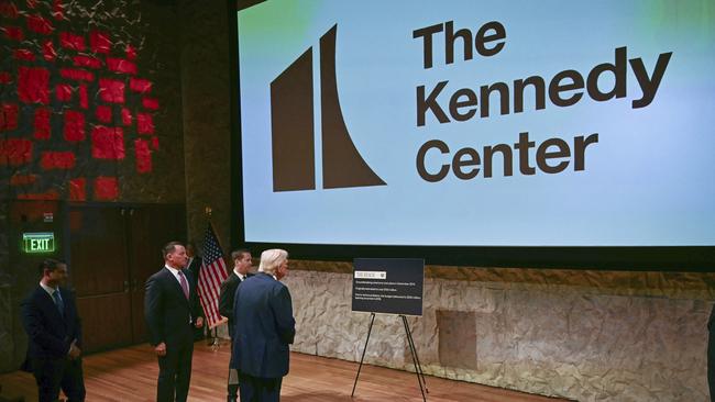 President Donald Trump tours the John F. Kennedy Center for the Performing Arts in Washington. Picture: AP