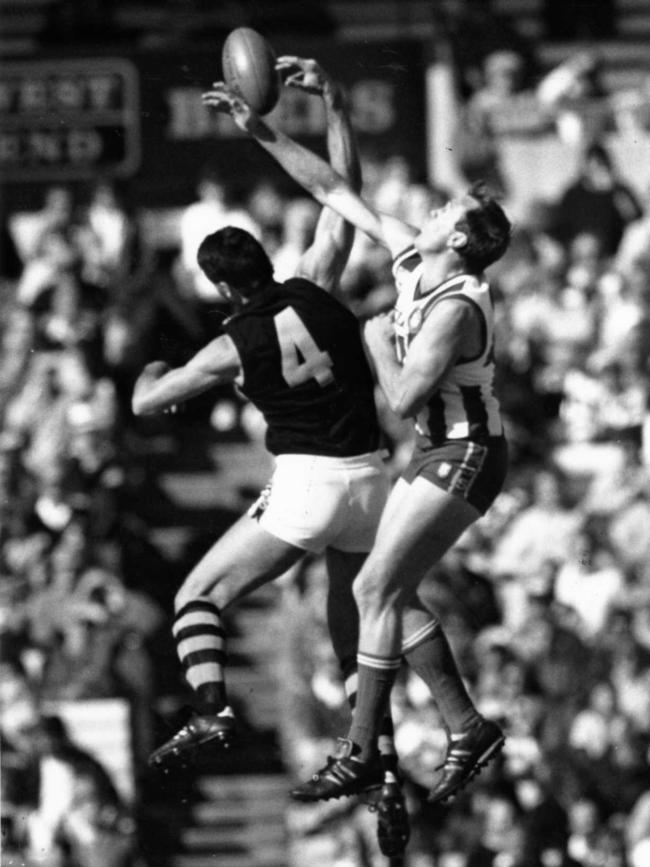 North Adelaide‘s Mick Redden (right) in action for the Roosters in 1990. Picture: News Corp