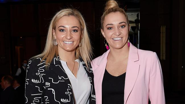 Sarah and Jess Hosking at the Carbine Club Grand Final Luncheon. Picture: Carly Ravenhall