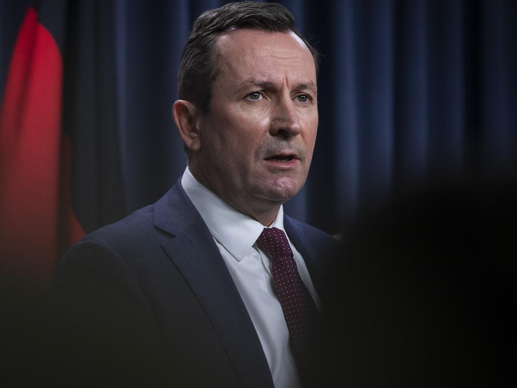 WA Premier Mark McGowan speaks to media. Picture: Getty