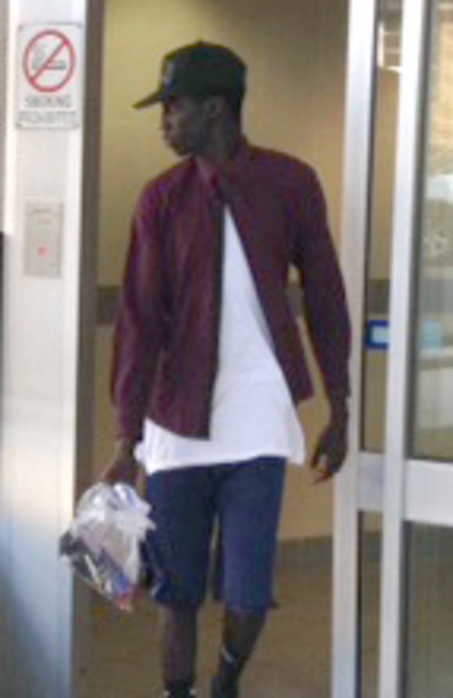 Deng Kur, 20, leaving Brisbane Magistrates Court in 2016. He was charged with robbery with violence in company, at South Bank.