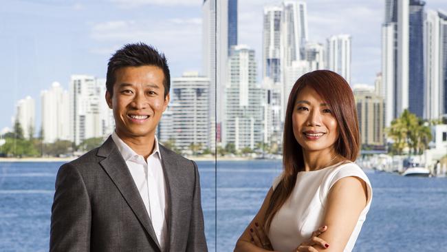 Real estate duo Sam Guo and Julia Kuo.