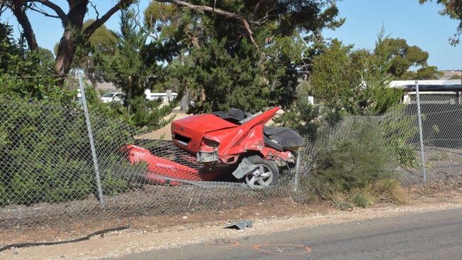 Police investigate a hit-run crash at Mannum on Wednesday. Picture: SA Police