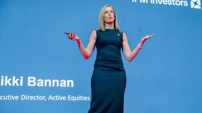 IFM Investors small cap specialist Rikki Bannan addresses the Sohn Hearts &amp; Minds Investment Leaders Conference at Sydnet Opera House. Picture: Renee Nowytarger