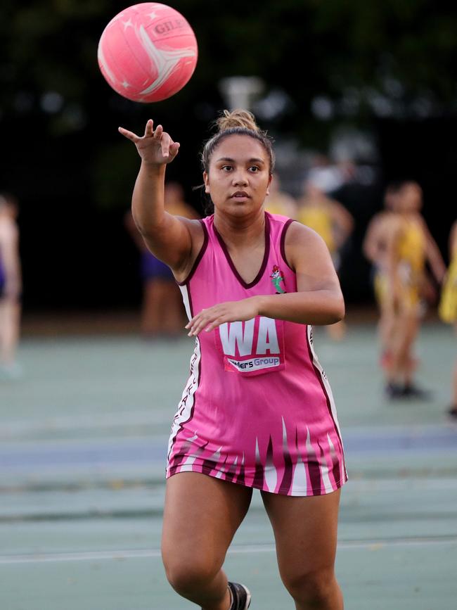 Cairns Netball: Leprechauns v South Cairns Cutters. Leprechauns' Leeahna-Maria Ratima. PICTURE: STEWART McLEAN