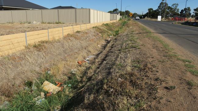 Infrastructure at Angle Vale which Playford Councillor Clint Marsh says is lacking. Picture: Jason Katsaras