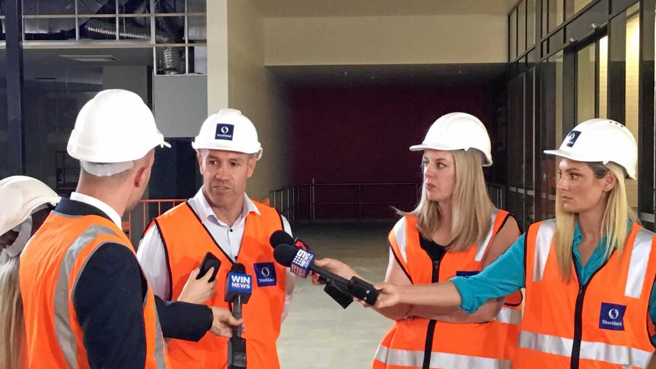 Stockland Birtinya and Caloundra shopping centres manager Shane Monro talks with the media at the Birtinya centre that is set to open on December 7.? Picture: Erle Levey