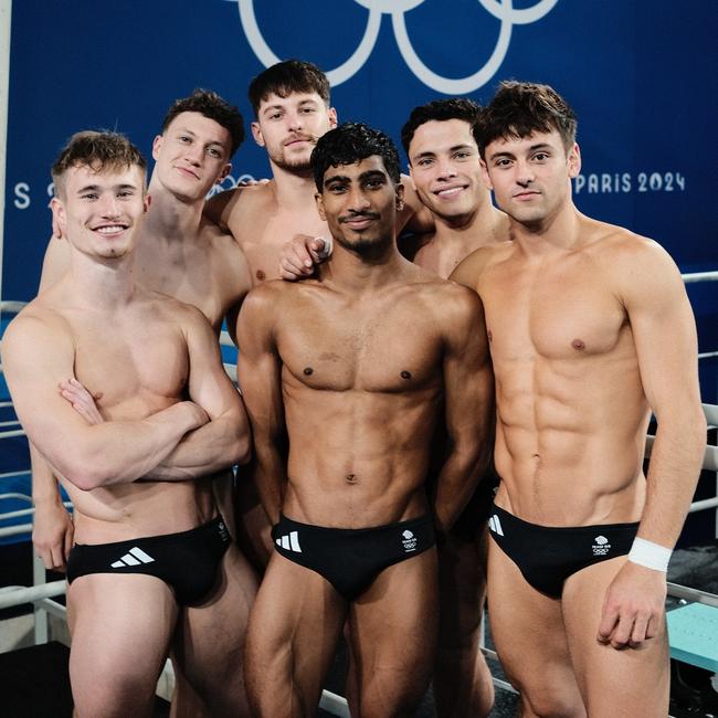 Diving star Tom Daley (right) and the British squad. Picture: Instagram