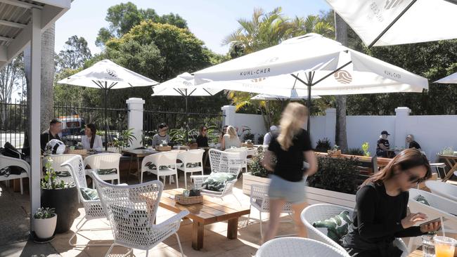 The Palm Beach meets Gold Coast-style courtyard at Parkway Coffee in Robina. Picture: Mark Cranitch.