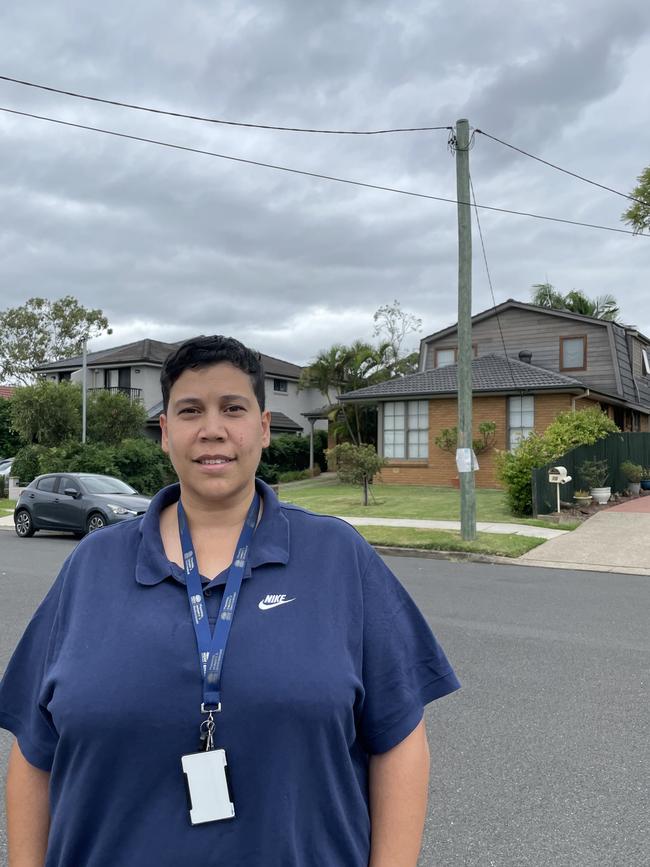 Em Dib in front of the property at Berkeley St, South Wentworthville, where the station is earmarked.