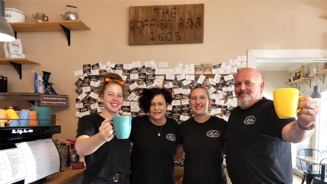 The Coffee Bar 4605, Murgon - Jenna Holznagel-bow, Helen Walker, Taylah Berlin, Shaun Walker. Photo/Holly Cormack.