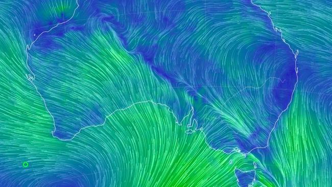 The front could bring winds conditions across the weekend. Picture: Earthschool.